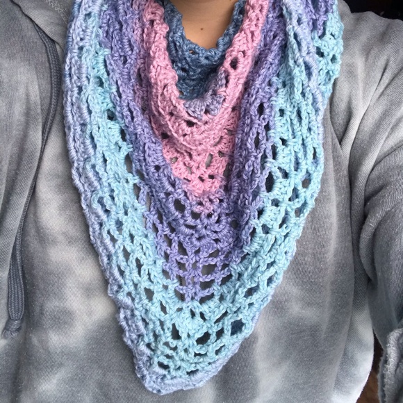 Handmade Crochet Triangle Scarf - Picture 4 of 4